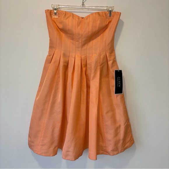 J. Crew Marlie Classic Faille Strapless Mini Dress Sweetheart Neckline Peach - Picture 5 of 15
